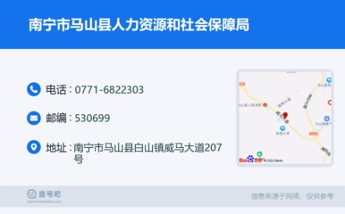 南宁市马山县人力资源和社会保障局:0771-6822303